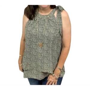 NEW LLOVE tiered tie sleeveless top in black
